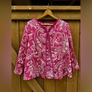 Vintage Pink White Jacket Preppy Open Blazer Barbiecore Floral 90s Popcorn